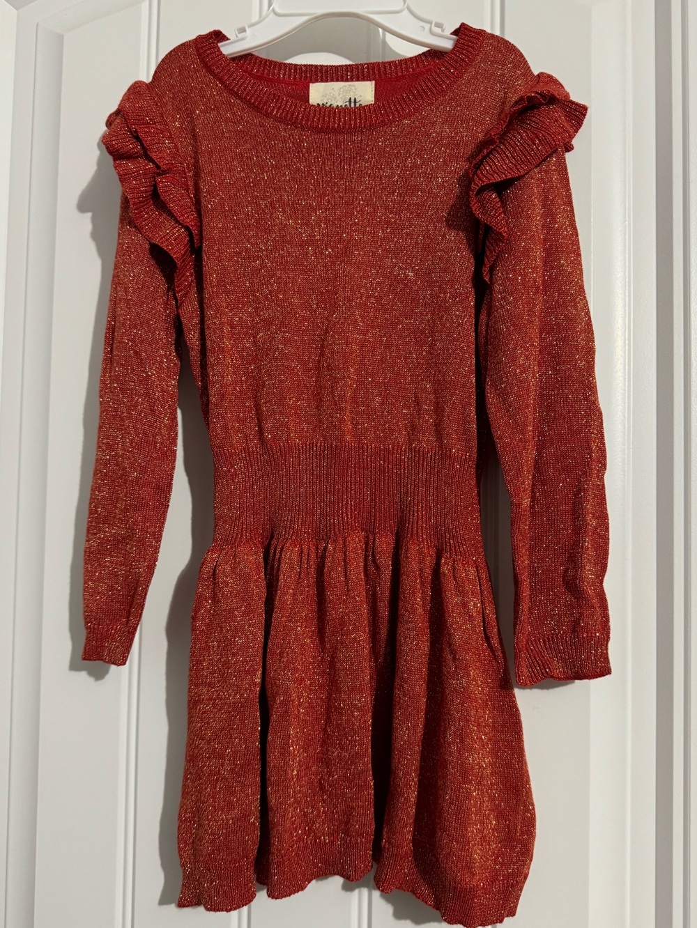 Cute Vignette girls toddler size 2 Y red gold long sleeve pullover sweater dress